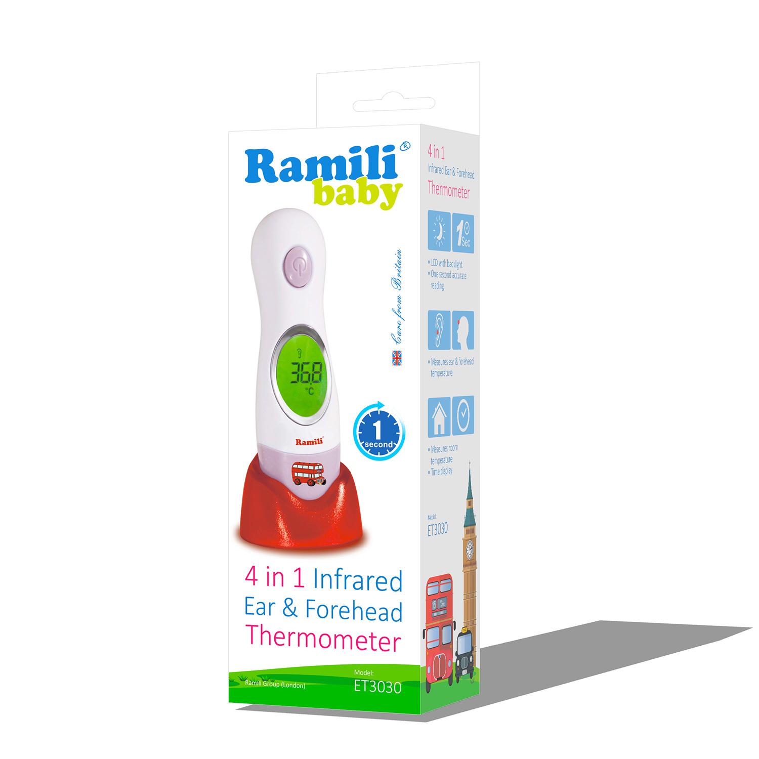 Инфракрасный ушной и лобный термометр Ramili ET3030, 4 в 1  
